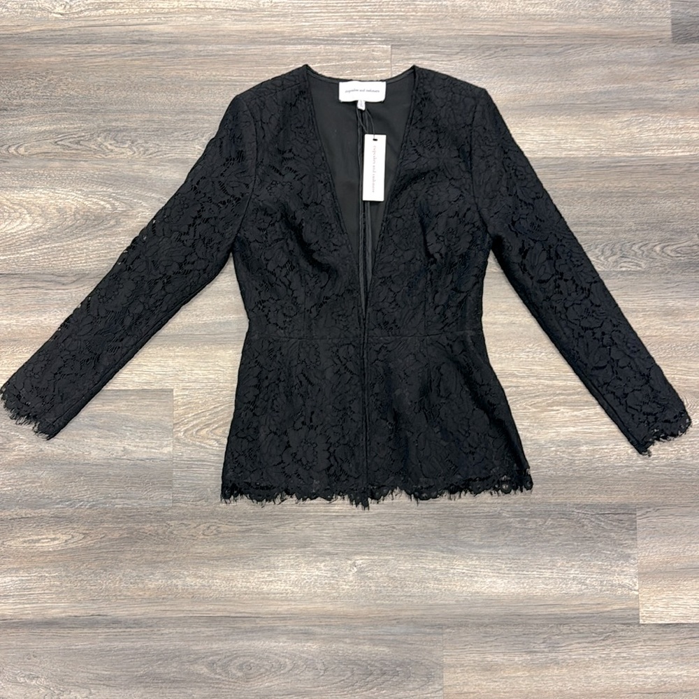 Cupcakes & Cashmere Black Lace Fitted Blazer NWT sizes S and L